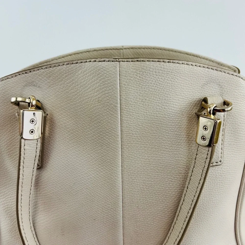 Coach Minetta Ivory Crossgrain Leather Satchel Crossbody Bag F34607